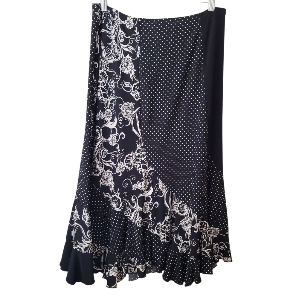 Vintage Susan Lawrence Black Floral Skirt